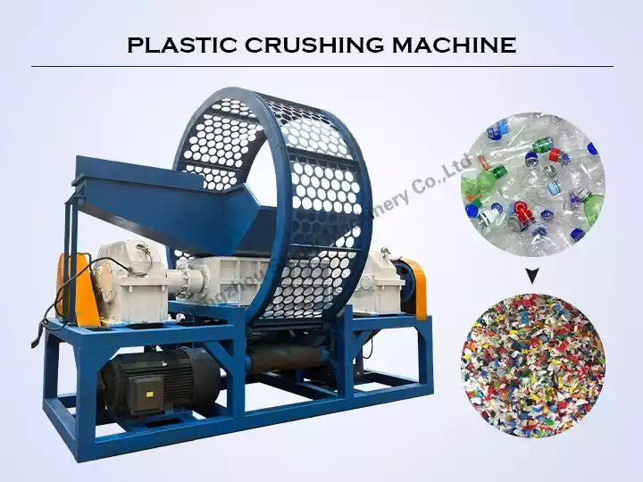 Plastic shredder machine for crushing plastic bottles