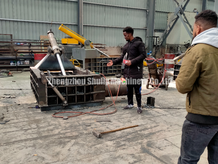 Somali customer scrap yard baler factory visit