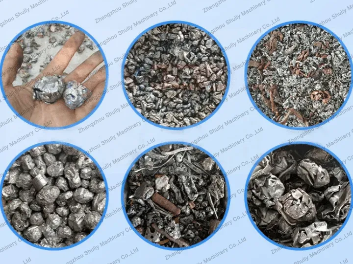 破砕後の最終製品