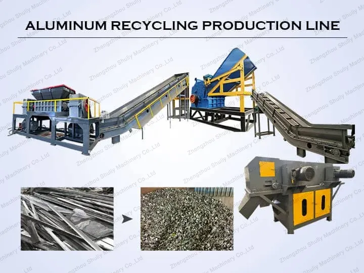 Aluminum recycling production line