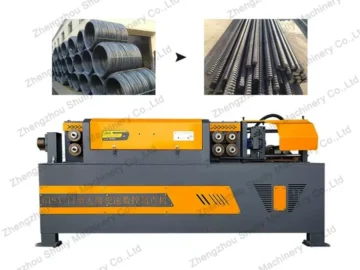 Deformed bar straightening and cutting machine