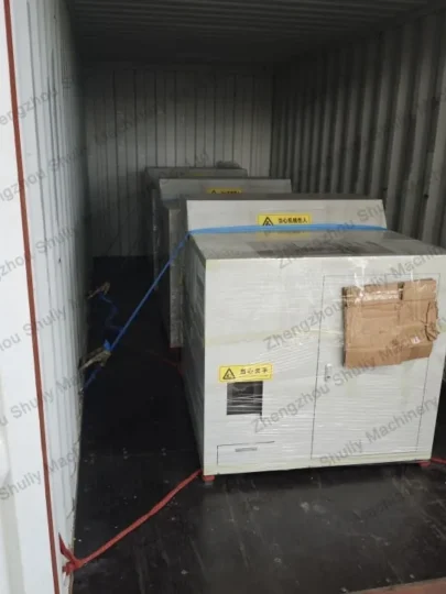 An American Customer Purchased Three Metal Powder Press Machines From Shuliy 1 Metal chips briquetting machine container loading